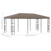 Gazebo 236.2"x118.1" Taupe Fabric - Taupe