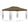 Gazebo 9.8'x13.1' Taupe 0.6 oz/ft² - Taupe