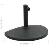 Parasol Base Half Round Polyresin 19.8 lb Black - Black