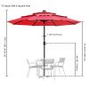 9Ft 3-Tiers 24LEDS Patio Umbrella Red - As Picture