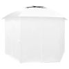 Garden Marquee with Curtains 141.7"x122.8"x104.3" White 0.6 oz/ft² - White