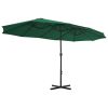 Outdoor Parasol with Aluminum Pole 181.1"x106.3" Green - Green