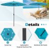 9 Feet Round Patio Umbrella with 18 Fiberglass Ribs - Turquoise