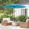 9 Feet Round Patio Umbrella with 18 Fiberglass Ribs - Turquoise