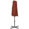 Outdoor Parasol with Aluminum Pole 181.1"x106.3" Terracotta - Orange