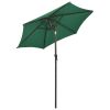 Parasol with LED Lights Green 78.7"x83.1" Aluminum - Green