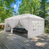 3 x 6m Four Windows Practical Waterproof Folding Tent White - White