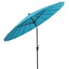 9 Feet Round Patio Umbrella with 18 Fiberglass Ribs - Turquoise
