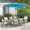 9 Feet Round Patio Umbrella with 18 Fiberglass Ribs - Turquoise