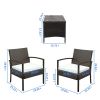 3pcs 2pcs Arm Chairs 1pc Coffee Table Rattan Sofa Set Brown Gradient - Brown Gradient