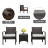 3pcs 2pcs Arm Chairs 1pc Coffee Table Rattan Sofa Set Brown Gradient - Brown Gradient