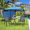 6 x 6 Feet Pop-up Canopy Tent with Carry Bag and 4 Stakes - Blue