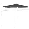 Garden Parasol with Pole 82.7"x55.1" Anthracite - Anthracite