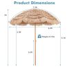 7.2 Feet Patio Thatched Tiki Umbrella Hawaiian Hula Beach Umbrella - Natural