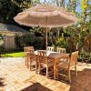 7.2 Feet Patio Thatched Tiki Umbrella Hawaiian Hula Beach Umbrella - Natural