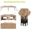 10 x 20 ft Heavy Duty Awning Canopy Pop Up Gazebo Marquee Party Wedding Event Tent with 6 Removable Sidewalls & Carry Bag - Beige