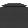 2-Tier Gazebo Top Cover 1 oz/ft² 13.1'x9.8' Black - Black