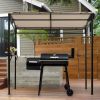 7 Feet Grill Gazebo with Serving Shelf and Storage Hooks - Beige