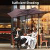 9 Feet Patio Bistro Half Round Umbrella without Weight Base - Tan