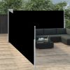 Retractable Side Awning Black 55.1"x393.7" - Black