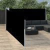 Retractable Side Awning Black 47.2"x393.7" - Black