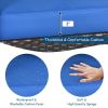 3 Pieces Patio Rattan Furniture Set with Washable Cushion and Acacia Wood Tabletop - Blue