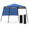 6 x 6 Feet Pop-up Canopy Tent with Carry Bag and 4 Stakes - Blue