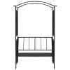 Garden Arch with Bench Black 50.4"x19.7"x81.5" Iron - Black