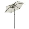 Parasol with LED Lights Sand 78.7"x83.1" Aluminum - Sand