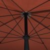 Garden Parasol with Pole 78.7"x51.2" Terracotta - Orange