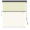 Outdoor Roller Blind 55.1"x98.4" Cream - Cream