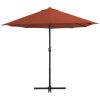 Outdoor Parasol with Aluminum Pole 181.1"x106.3" Terracotta - Orange