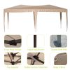 10 x 20 ft Heavy Duty Awning Canopy Pop Up Gazebo Marquee Party Wedding Event Tent with 6 Removable Sidewalls & Carry Bag - Beige
