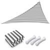 25' x 25' x 25' Triangle Sun Shade Sail/ Gray+White - As Picture