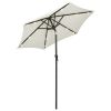 Parasol with LED Lights Sand 78.7"x83.1" Aluminum - Sand
