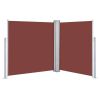 Retractable Side Awning Brown 55.1"x236.2" - Brown
