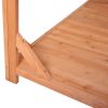 65" Large Wooden Farmhouse Rustic Outdoor Potting Bench Table; Patio Workstation; Garden Potting Bench with 4 Storage Shelves and Side Hook - Natural