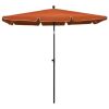 Garden Parasol with Pole 82.7"x55.1" Terracotta - Orange