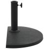 Parasol Base Half Round Polyresin 19.8 lb Black - Black
