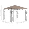 Gazebo with Mosquito Net 9.8'x9.8'x9' Taupe 0.6 oz/ft² - Taupe