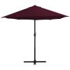 Outdoor Parasol with Aluminum Pole 181.1"x106.3" Bordeaux Red - Red