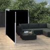 Retractable Side Awning Black 47.2"x236.2" - Black