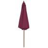 Outdoor Parasol with Wooden Pole 118.1" Bordeaux Red - Red