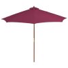 Outdoor Parasol with Wooden Pole 118.1" Bordeaux Red - Red