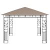 Gazebo with Mosquito Net 9.8'x9.8'x9' Taupe 0.6 oz/ft² - Taupe
