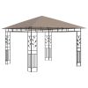 Gazebo with Mosquito Net 9.8'x9.8'x9' Taupe 0.6 oz/ft² - Taupe