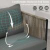 GO 4-Piece Rope Sofa Set with Thick Cushions and Toughened Glass Table, All-Weather Patio Furniture Set For 4 Person With Loveseat, Gray - as Pic