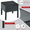 3 Pieces Outdoor Rattan Patio Conversation Set with Seat Cushions - Red