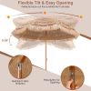 7.2 Feet Patio Thatched Tiki Umbrella Hawaiian Hula Beach Umbrella - Natural