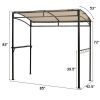 7 Feet Grill Gazebo with Serving Shelf and Storage Hooks - Beige